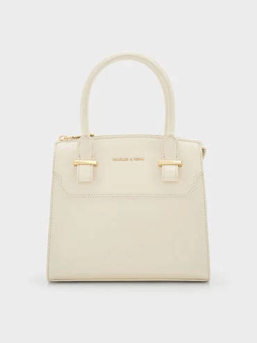 Temmie Structured Tote Bag
 - Cream | Charles & Keith UK