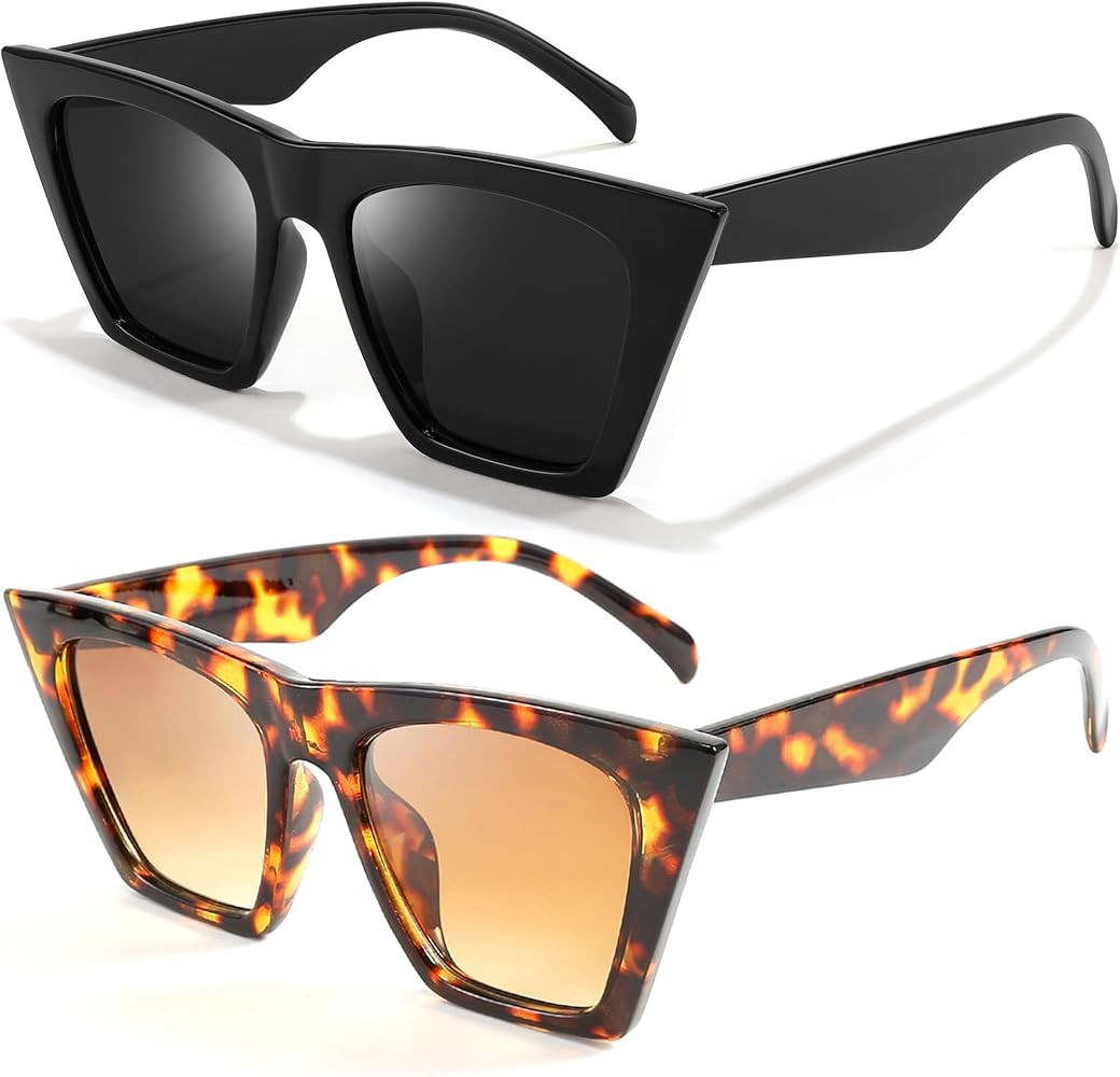 FEISEDY Vintage Square Cat Eye Sunglasses Women Trendy Cateye Sunglasses B2473 | Amazon (US)