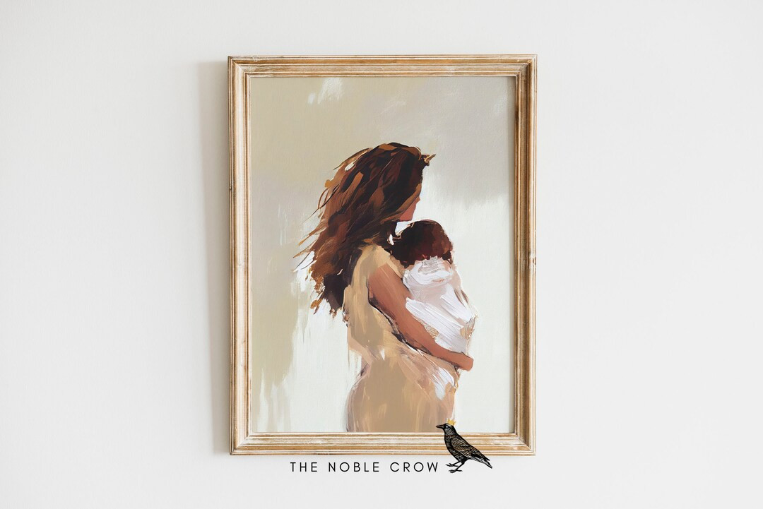 Mom & Baby Long Dark Hair Medium Skin 006 Nursery - Etsy | Etsy (US)