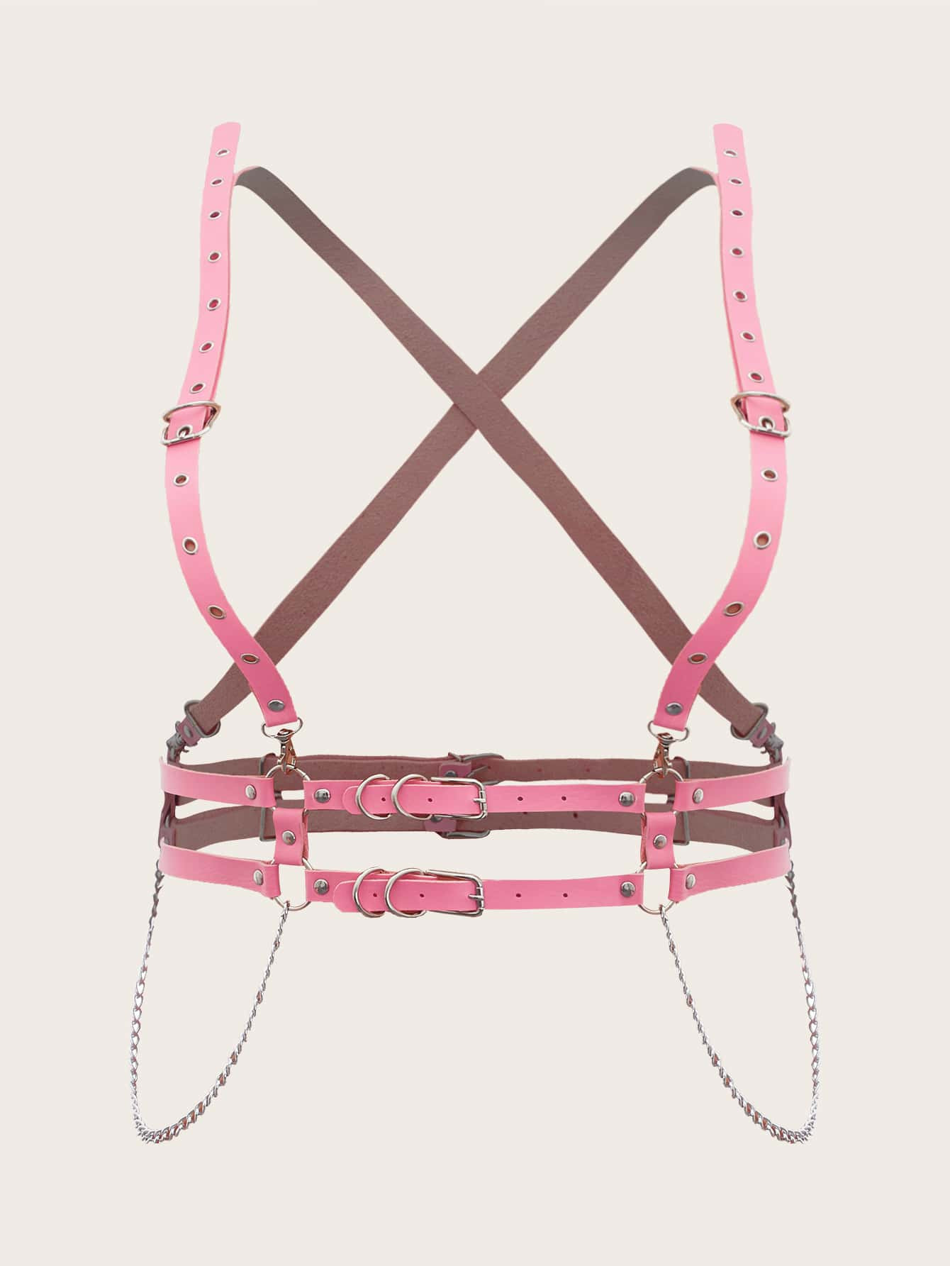 Plus Chain Decor PU Harness Bra | SHEIN