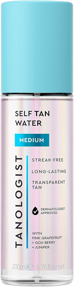 Tanologist Medium Self Tan Water, Clear Self Tanning Water, Streak-Free Tanning Mist, Natural Bro... | Amazon (US)