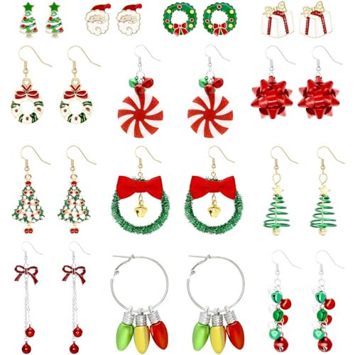 13 Pairs Christmas Earrings for Women, Christmas Dangle Drop Earrings Christmas Earrings Set for Christmas Holiday Jewelry Gifts | Amazon (US)