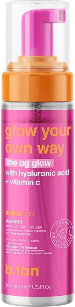 b.tan Clear Self Tanner Foam | Glow Your Own Way - Rinse Free, Best 1 Hour Express Sunless Tannin... | Amazon (US)