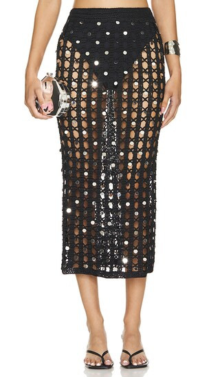 Crochet Skirt in Black | Revolve Clothing (Global)