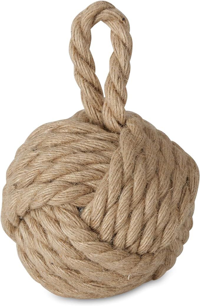 WHW Whole House Worlds Weighted Nautical Knot Door Stopper, Jute, Monkey Fist Tied, Loop Handle, ... | Amazon (US)