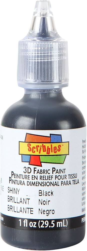 Scribbles 1oz 3D Fabric Paint, Shiny Black | Amazon (US)
