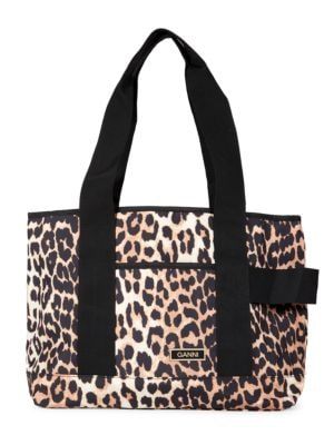 Ganni Leopard Print Tote Bag on SALE | Saks OFF 5TH | Saks Fifth Avenue OFF 5TH