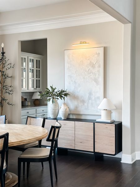 Dining room views - that wall I never knew what to do with… everything as seen here is linked! Including my best selling abstract painting that’s super well priced for the size!! 

#LTKSeasonal #LTKhome #LTKstyletip