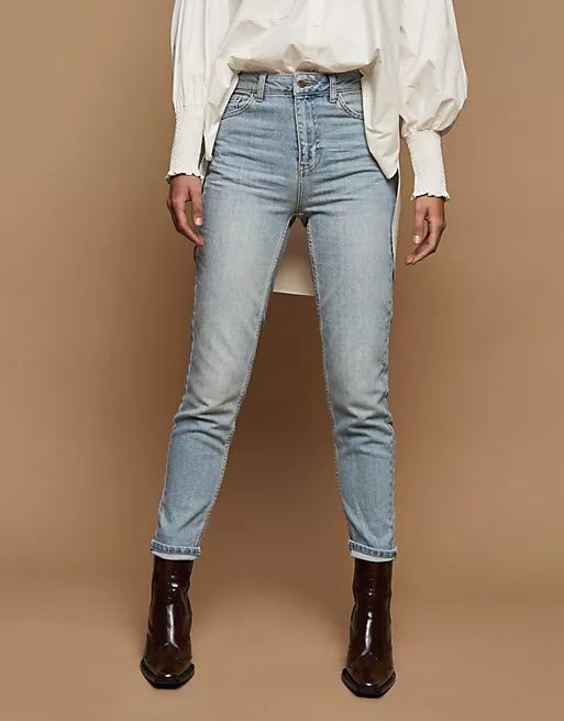 Topshop premium mom jeans in bleach | ASOS (Global)