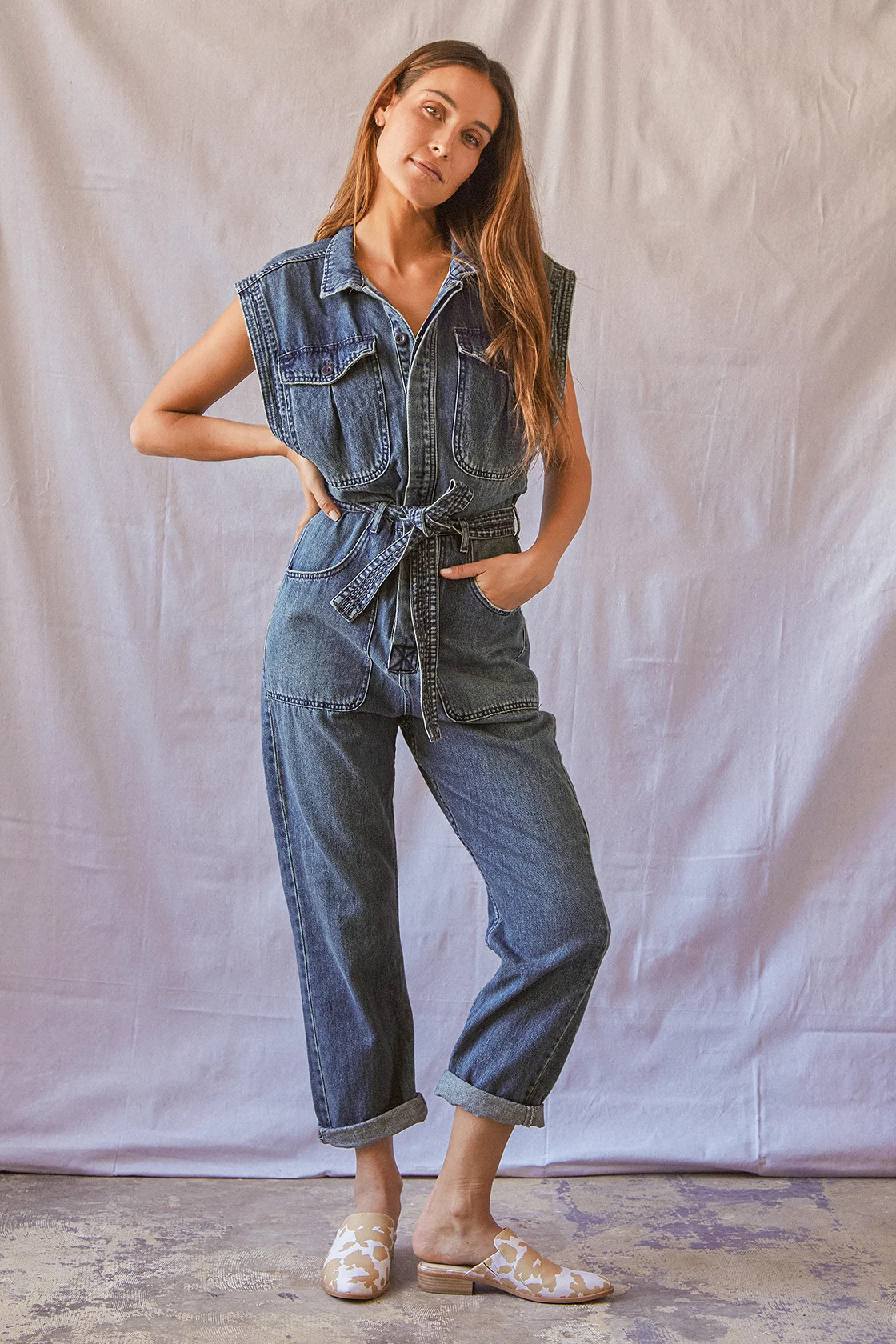 Sydney Medium Wash Denim Sleeveless Jumpsuit | Lulus (US)
