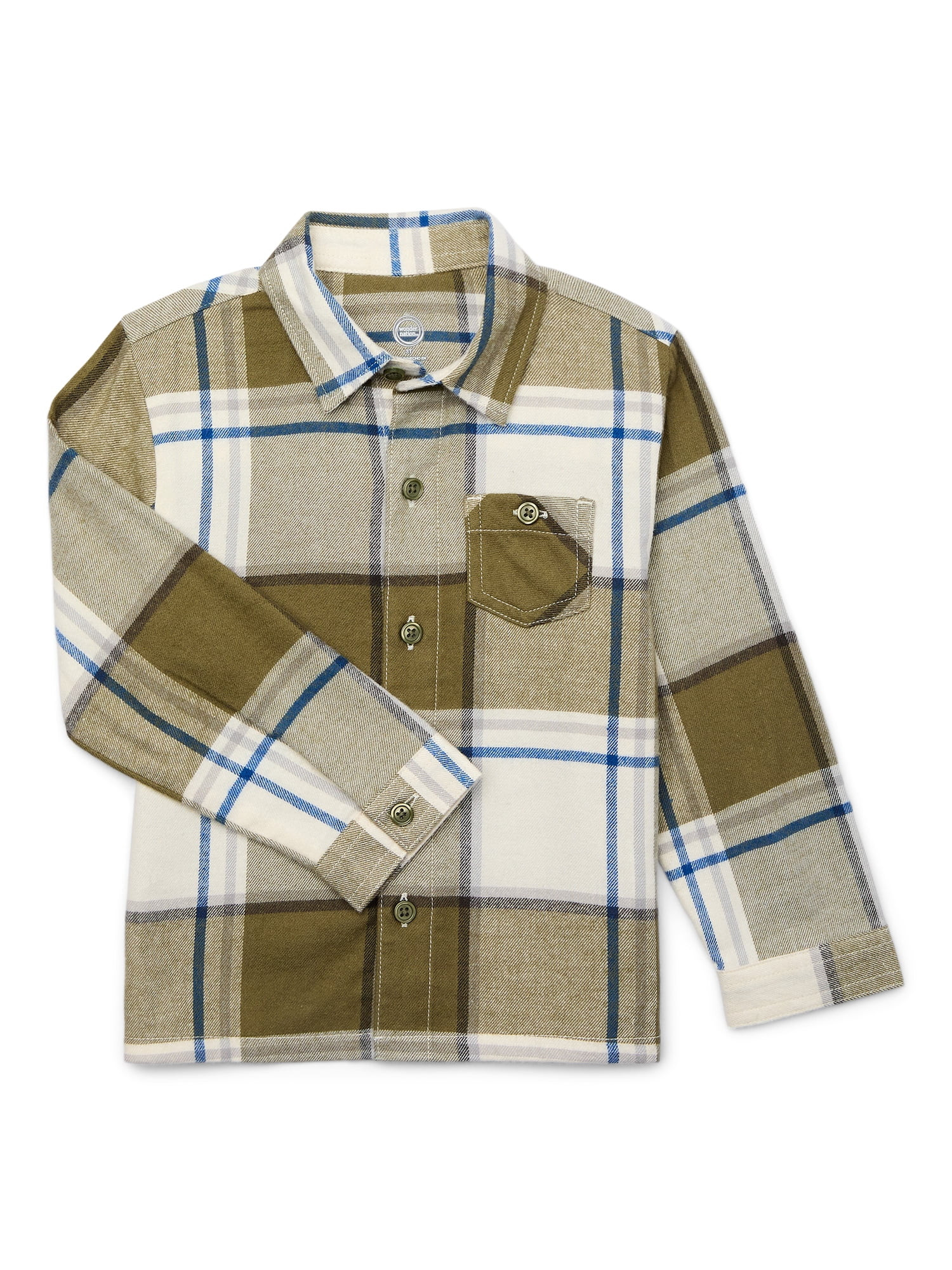 Wonder Nation Toddler Boys Flannel Shirt, Sizes 12M-5T - Walmart.com | Walmart (US)