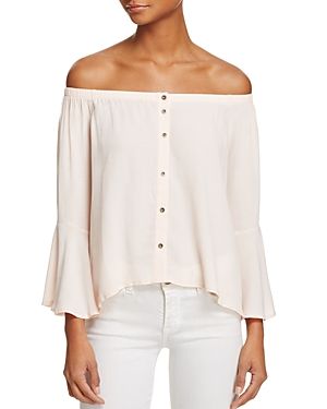 Astr Amelia Off-The-Shoulder Button Front Top | Bloomingdale's (US)