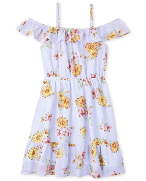 Girls Mommy And Me Floral Ruffle Dress - plume | The Children's Place
