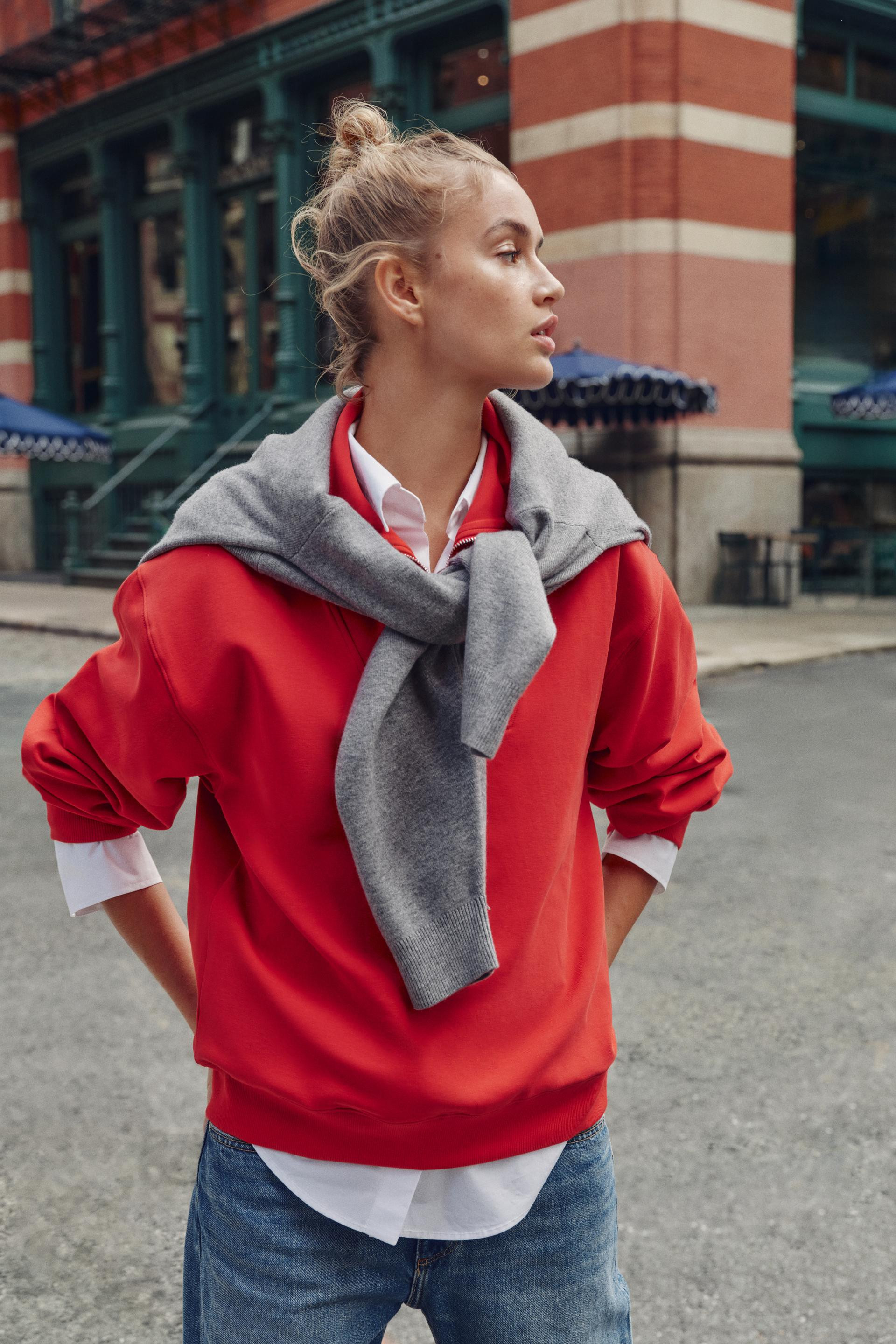 INTERLOCK ZIP-UP SWEATSHIRT | Zara UK