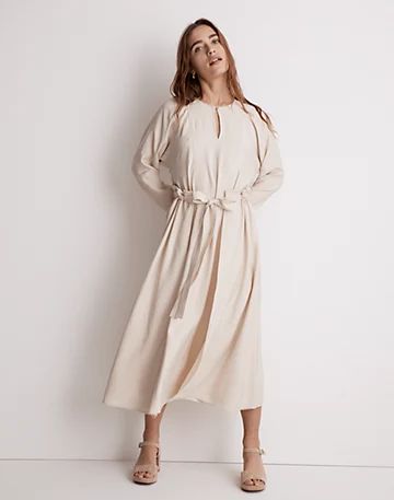 Tie-Front Paperbag Midi Dress | Madewell