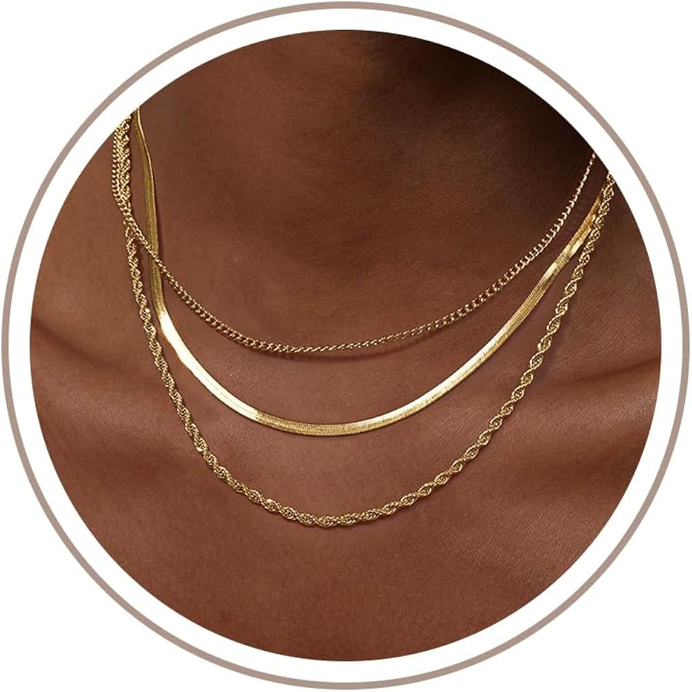 Freekiss Women's Layered Necklace Set - 3 Piece Dainty Gold Jewelry for Everyday Stacking | 14K G... | Amazon (US)