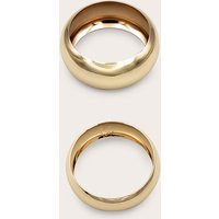 Gold Chunky Bevelled 2 Pack Bangles | PrettyLittleThing UK