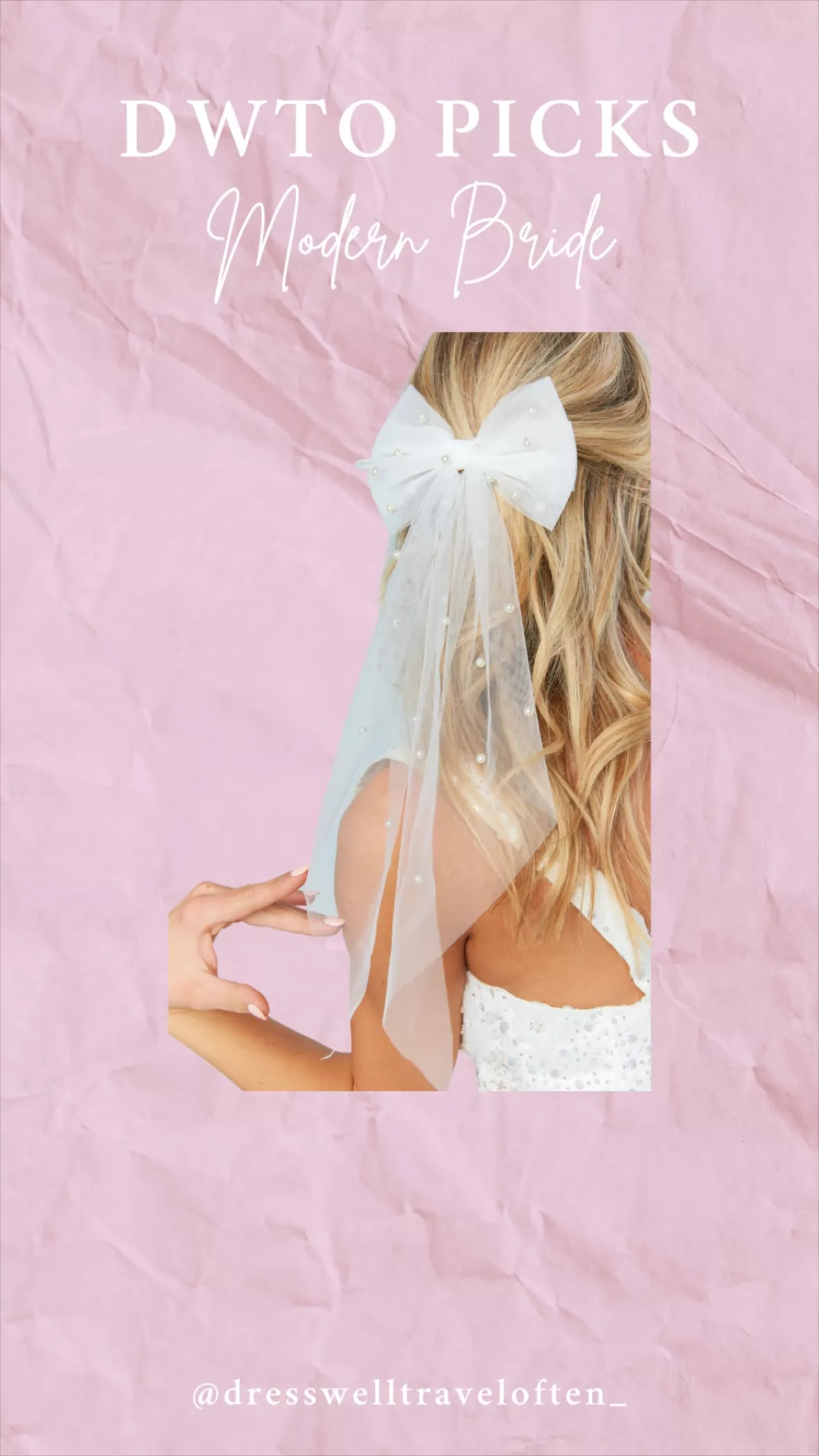 White Hair Bow Bachelorette Veil Pearl Bride Hair Clip Bachelorette  Decoratio