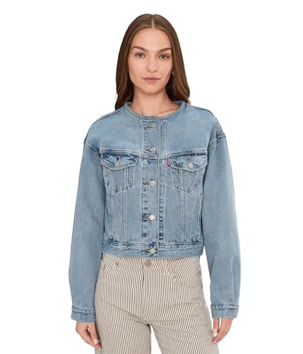 Levi's® Women's Collarless Shrunken 90s Trucker Rural View X-Small | Amazon (US)
