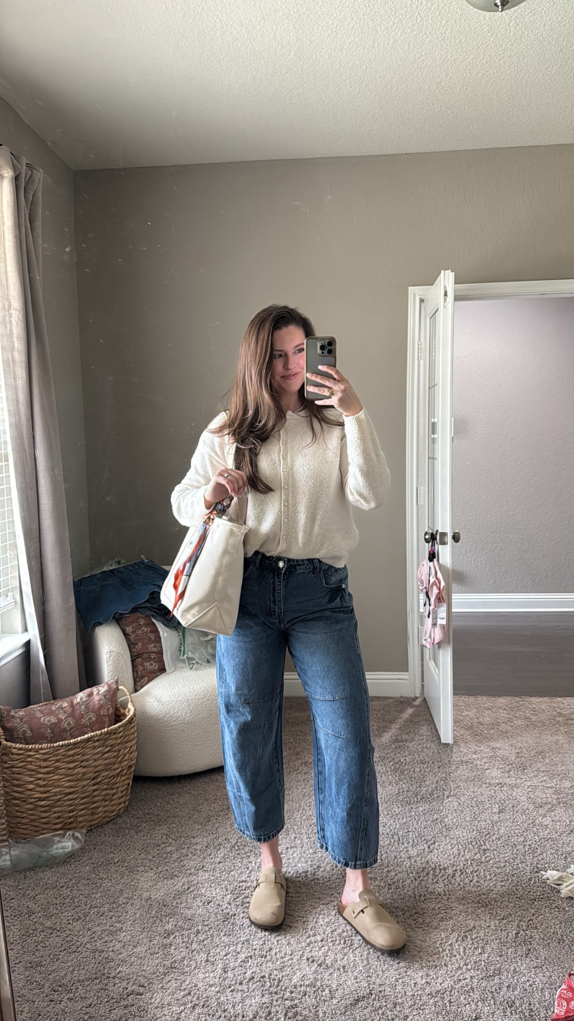 These barrel jeans are under $50!! I seriously cannot believe it! Fit so good and the details are giving Abercrombie!

Wearing TTS! Tall girl friendly but not too long for everyone else! 

 #LTKootd #LTKmomlife #LTKTall