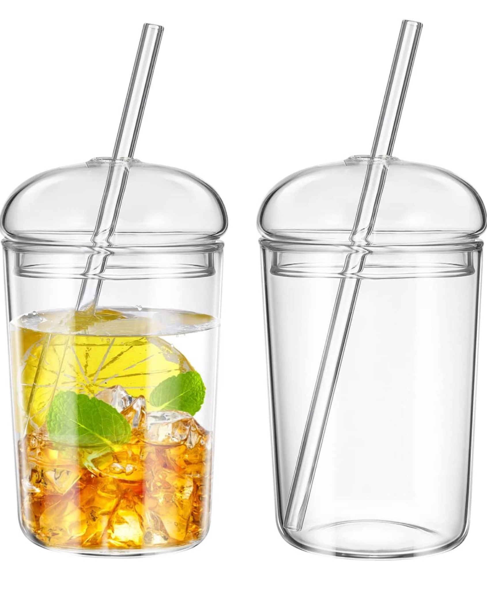 UPKOCH Glass Tumbler with Straw and Lid 16oz Glass Smoothie Cups Heat  Resistant Juice Drinking Cup C…See more UPKOCH Glass Tumbler with Straw and  Lid