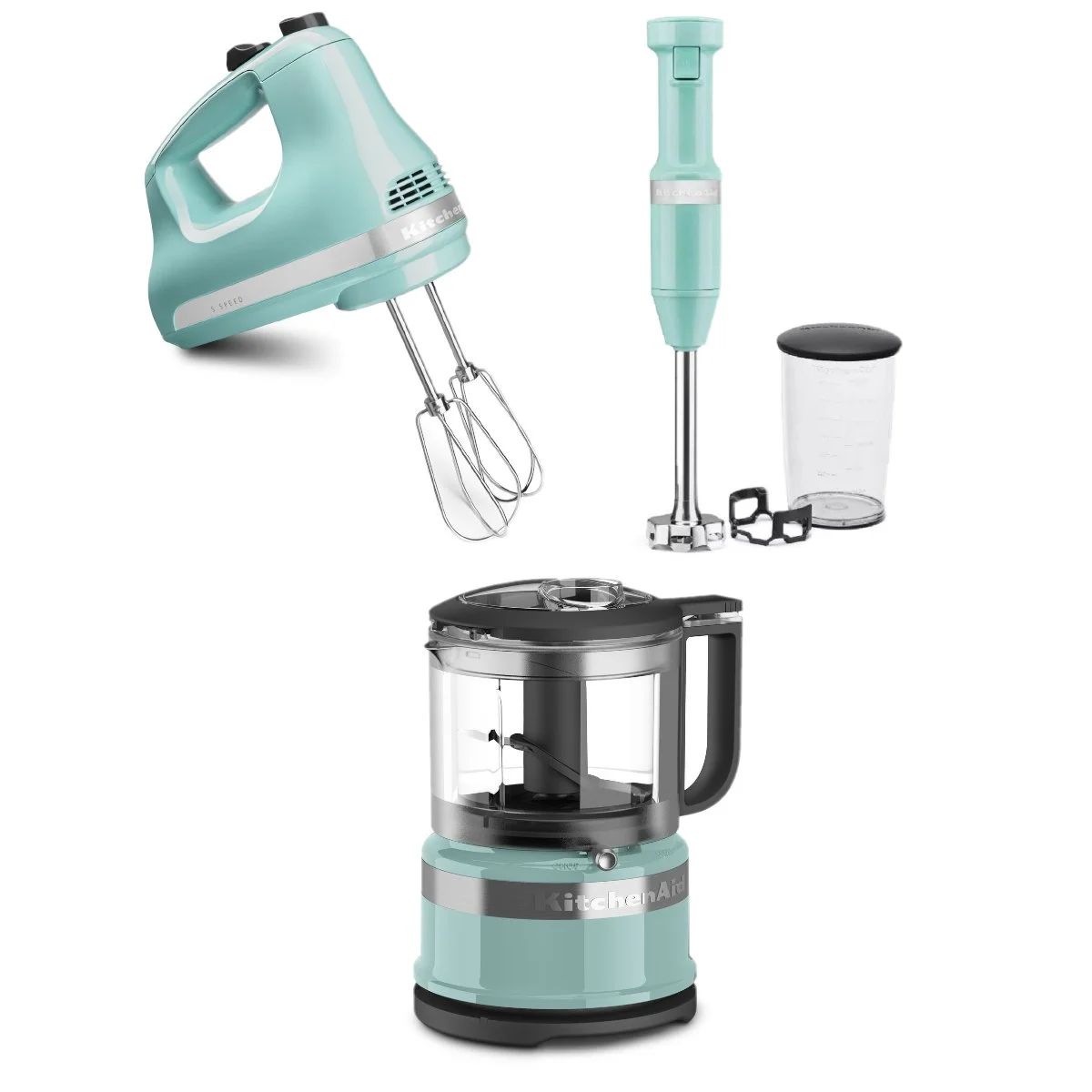 KitchenAid Aqua Sky Small Appliances Set | Mini Food Processor, Blender & Hand Mixer | Walmart (US)