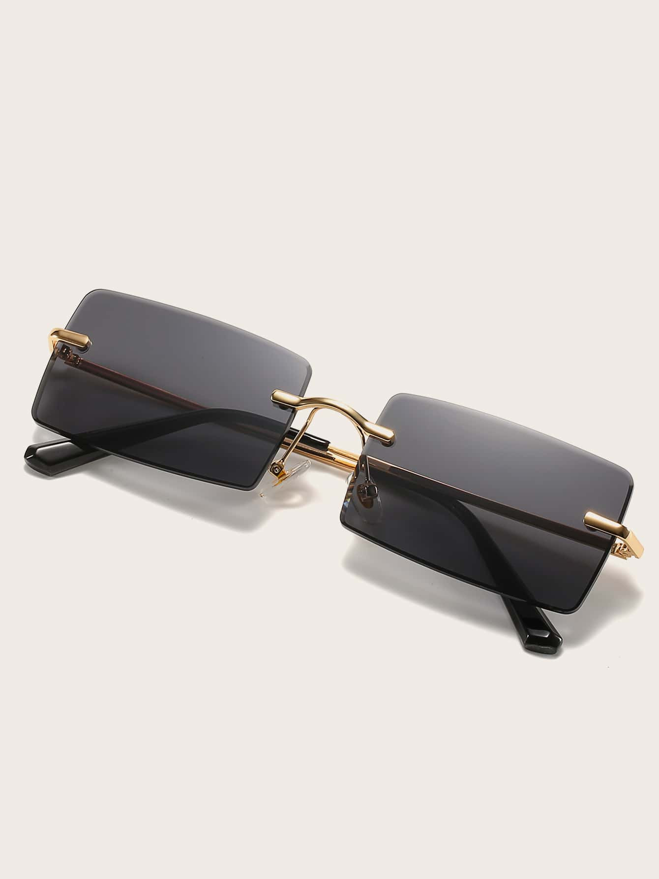 Rimless Square Frame Sunglasses | SHEIN