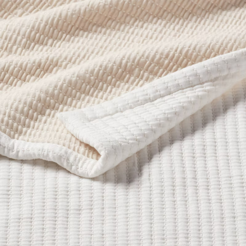 King Matelassé Bed Blanket Ivory - Threshold™: Cotton & Viscose, OEKO-TEX Certified, Machine W... | Target