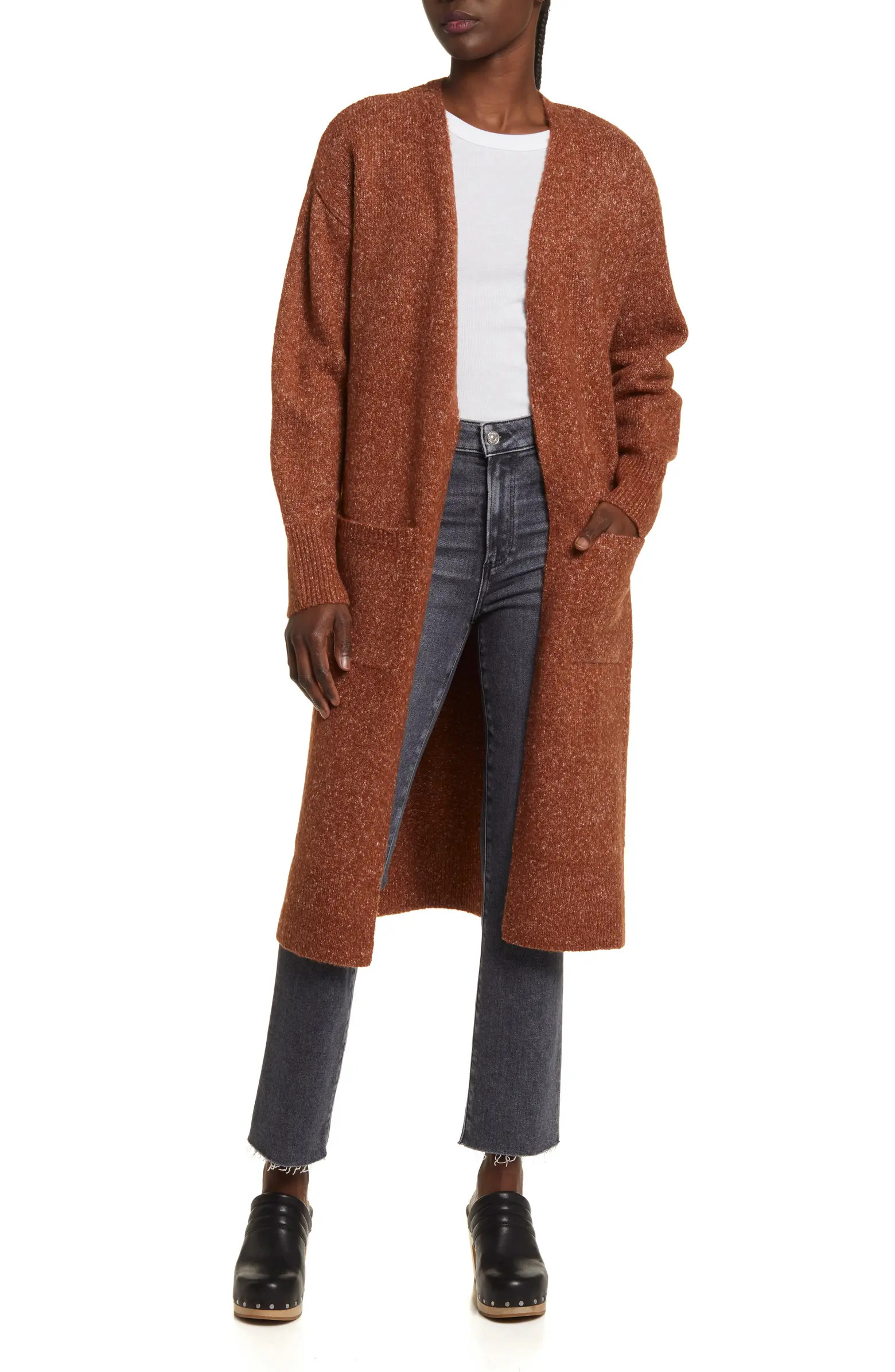 Marled Long Open Front Cardigan | Nordstrom