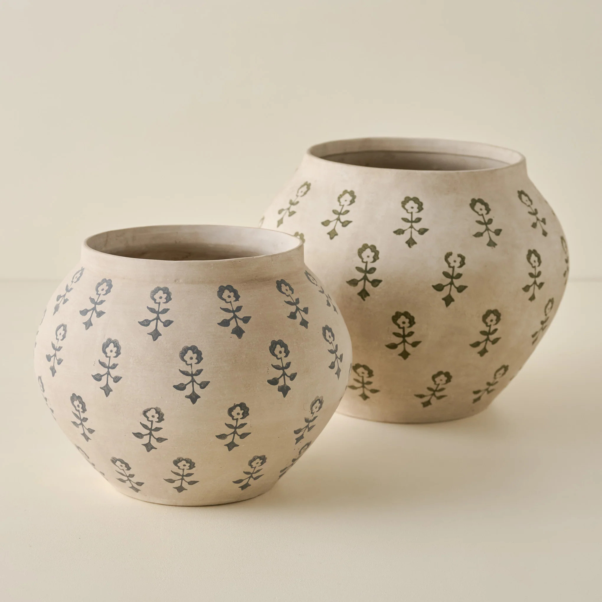 Merritt Block Print Vase | Magnolia