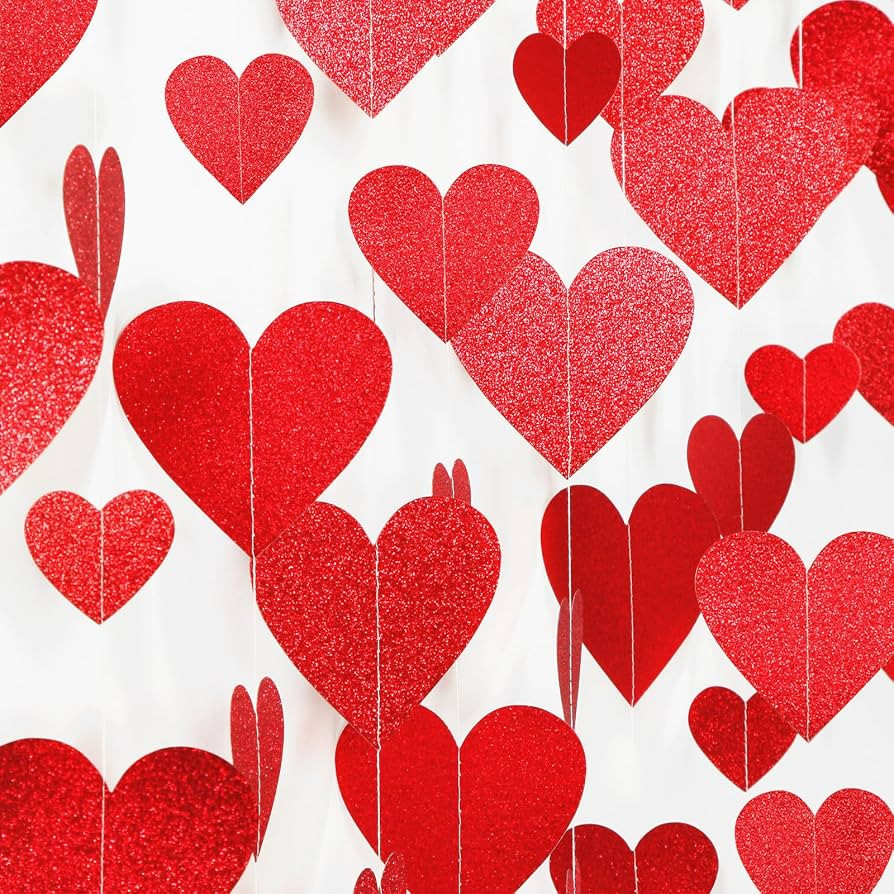 Valentines-Day Party Decorations Red Heart-Garland - 52ft Special Night Galentines Hanging Stream... | Amazon (US)