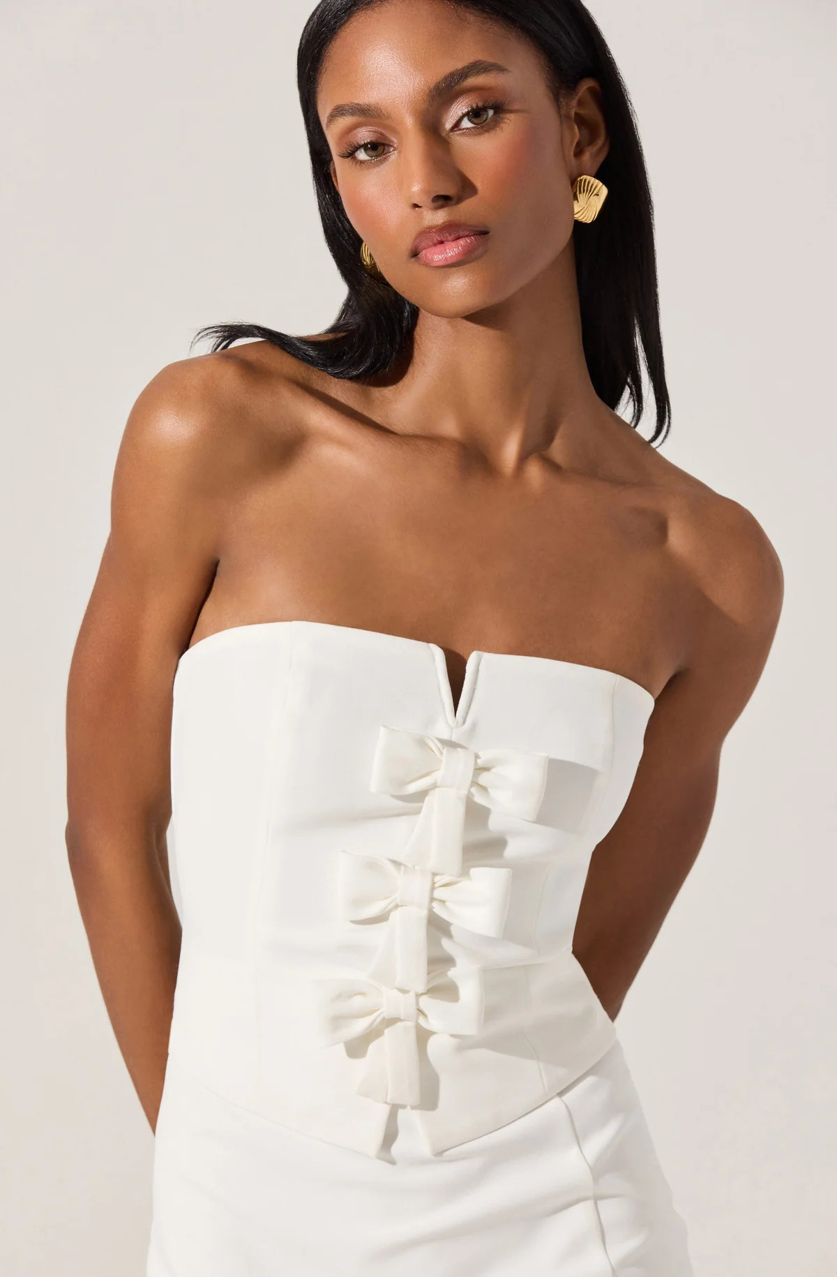 Strapless Layered Bow Mini Dress | ASTR The Label (US)