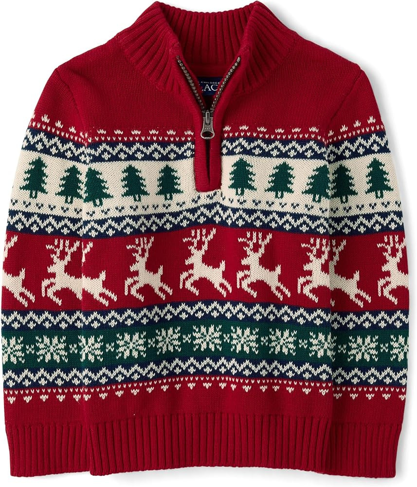 The Children's Place Baby-Boys and Toddler Long Sleeve Quarter Zip Pullover Sweater | Amazon (US)