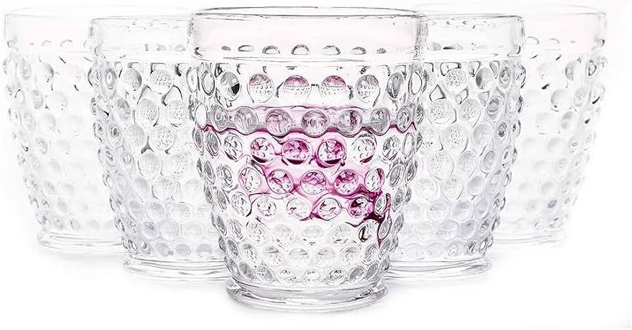 EVEREST GLOBAL Hobnail Old Fashion Iced Beverage Tumblers vintage glassware 10 oz. set of 6 Glass... | Amazon (US)