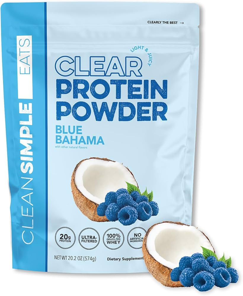 Clean Simple Eats Clear Protein Drinks, 20G Grass Fed Whey Protein Isolate, Ultra Filtered, Light... | Amazon (US)