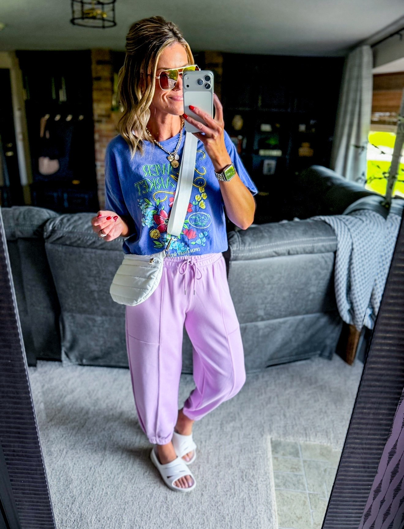 My favorite joggers are now available in fun new colors. 
Tee/ small 
Joggers/ small (run a little big)