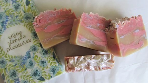 Japanese Cherry Blossom Soap, Shimmering, Pleasant Scent, Musk, Pink, Tan, Hostess Gift, Mother's... | Etsy (US)