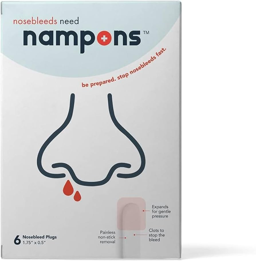 Nampons for Nosebleeds - 6 Nasal Plugs with Clotting Agent to Stop Nosebleeds Fast. Trusted by Do... | Amazon (US)