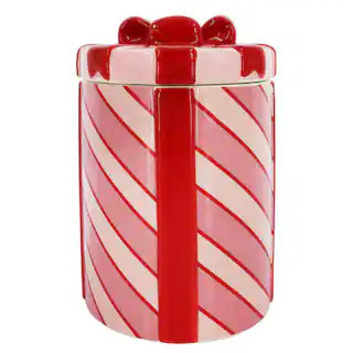 8.5" Pink & Red Striped Gift Ceramic Container with Lid by Ashland® in Null | Michaels® | Michaels Stores