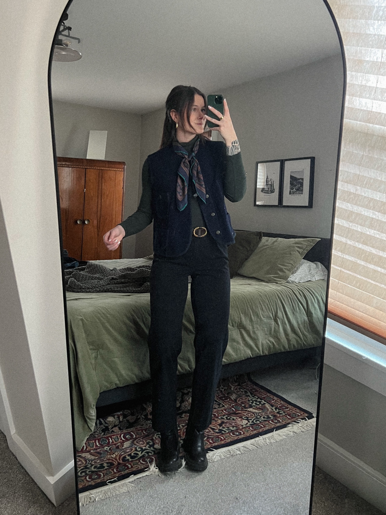 Chic & cozy winter vibes ❄️ Layered up with a tailored vest, classic scarf, and sleek black boots.  #WinterStyle #OOTD #LayeredLooks #MinimalistFashion #CasualChic #LTKfashion #LTKstyletip #NeutralOutfit #ModernClassic

#LTKMidsize #LTKSeasonal #LTKStyleTip