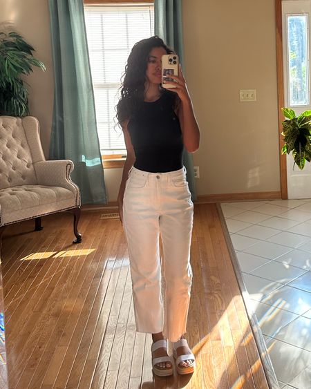 Ootd, outfit ideas, casual ootd, casual outfit, casual outfits, casual outfit ideas, casual outfit idea, outfit idea, outfit inspo, business casual, business casual outfits, business casual outfit, white pants, white denim, bodysuit, how to style, how to style a bodysuit, summer shoes, sandals, comfy sandals, 

#LTKstyletip #LTKFind #LTKunder100