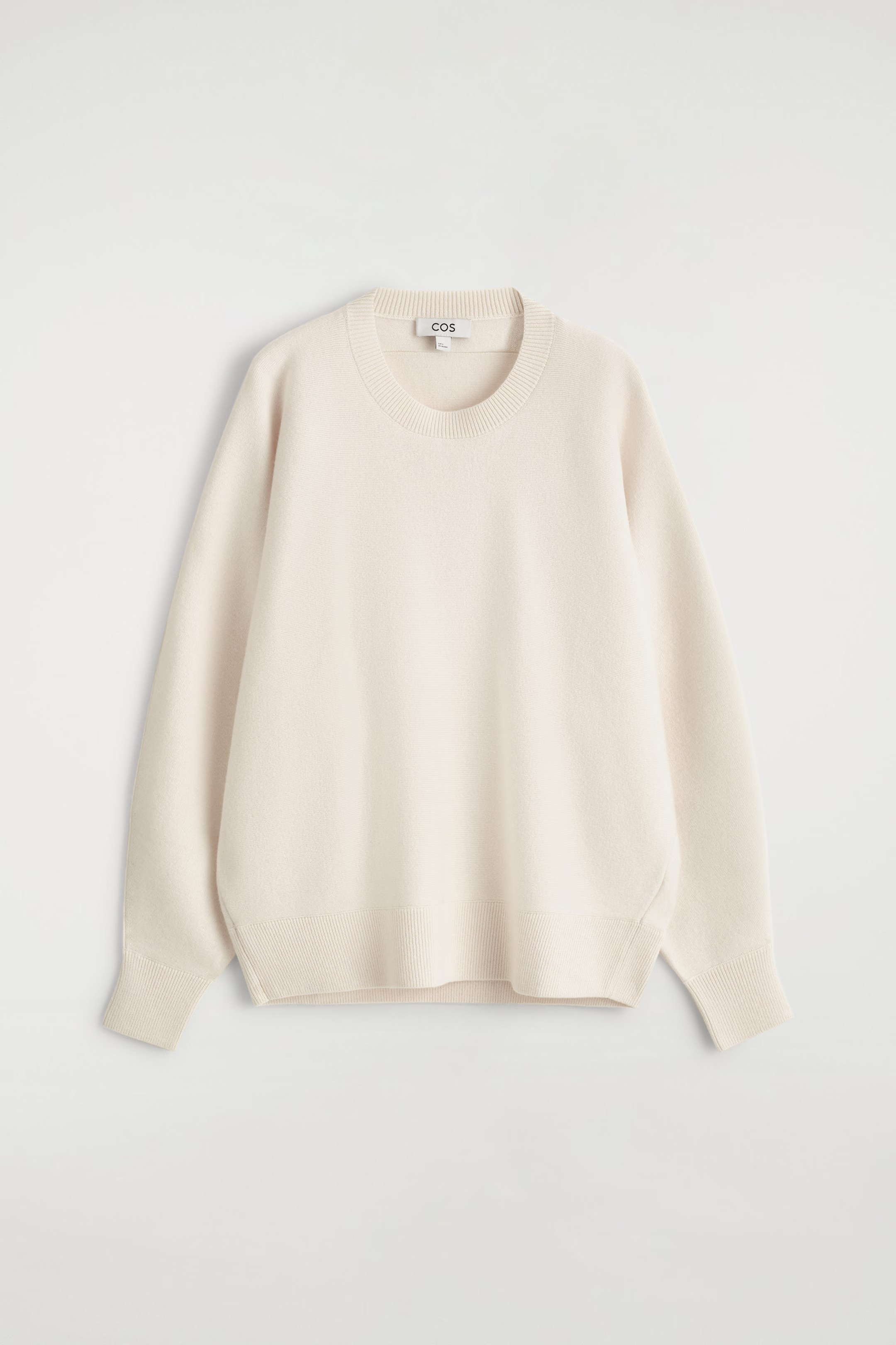 ROUNDED DOUBLE-FACED WOOL SWEATER - WHITE | COS US | COS (EU)
