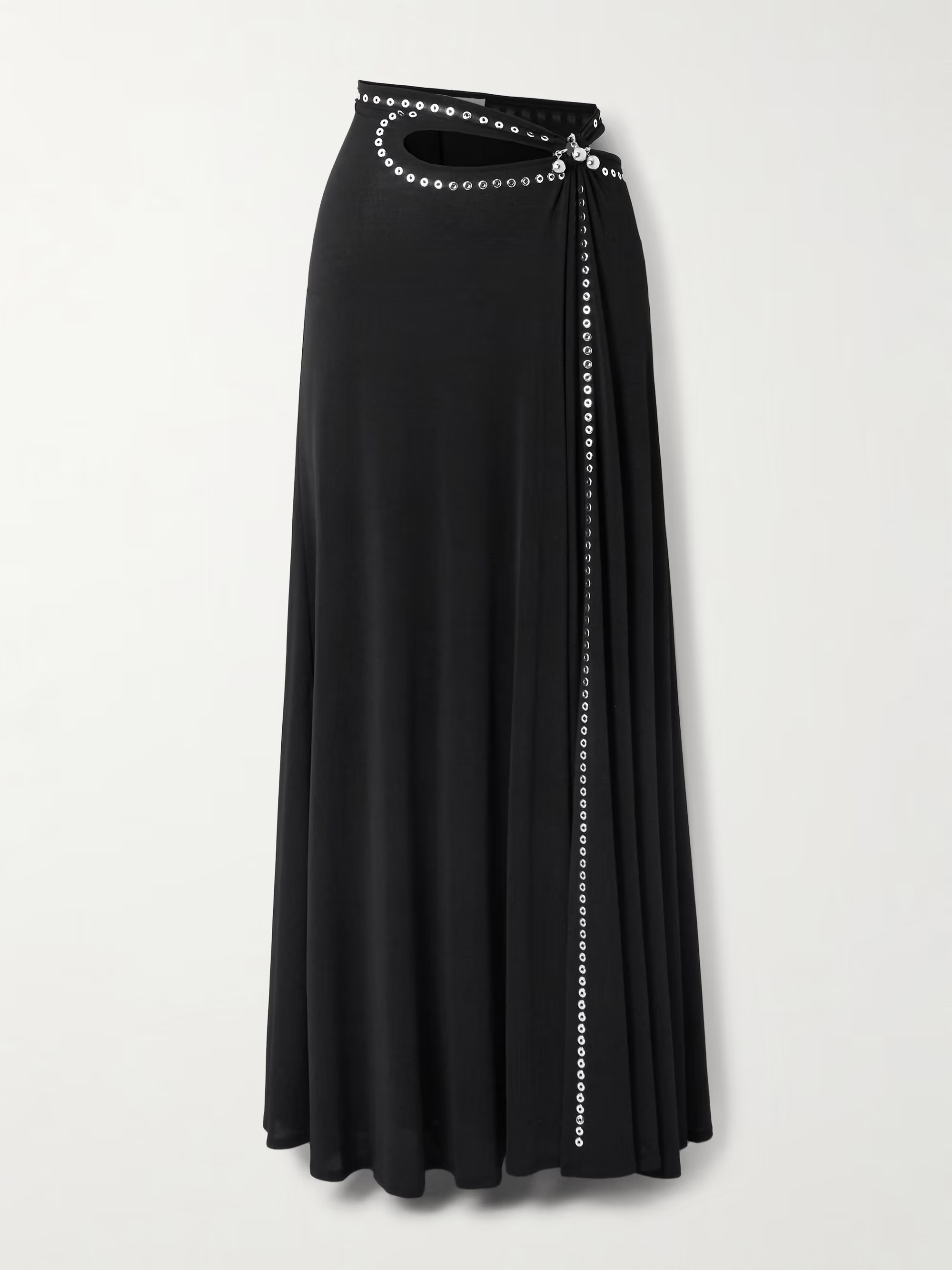 Studded gathered cutout jersey maxi skirt | NET-A-PORTER APAC