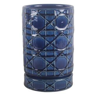 Trendspot 6 in. Dia Cobalt Blue Carlysle Cylinder Ceramic Planter-CR00671S-060M - The Home Depot | The Home Depot