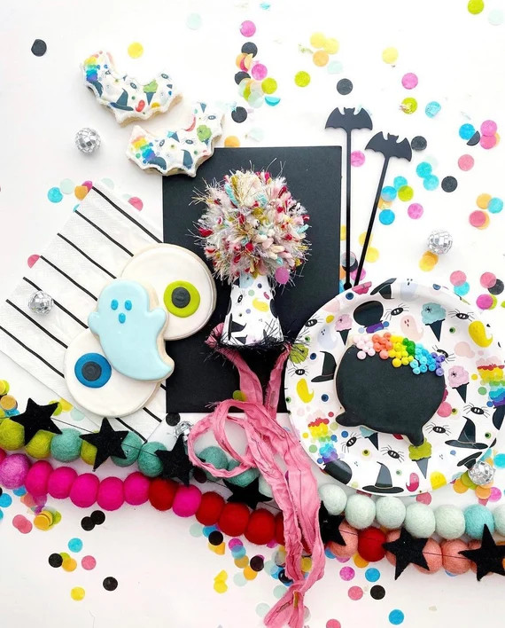 Bat Moon & Witch Hat Acrylic Drink Stirrers | Etsy | Etsy (US)