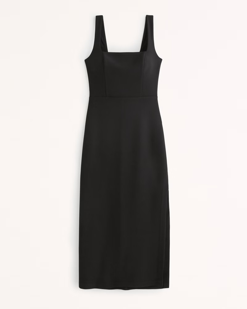 Squareneck Column Midi Dress | Abercrombie & Fitch (US)