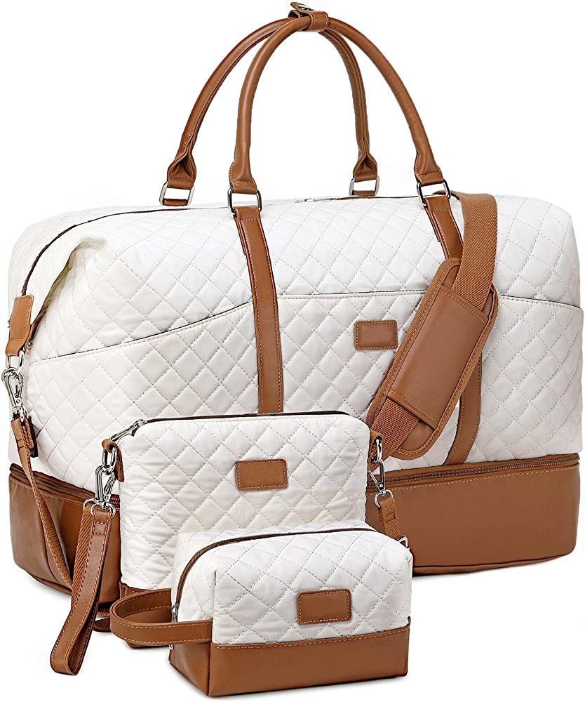 Weekender Bags for Women with Toiletry Bags Large Overnight Bags Travel Duffel Bag Carry On Shoulder | Amazon (US)