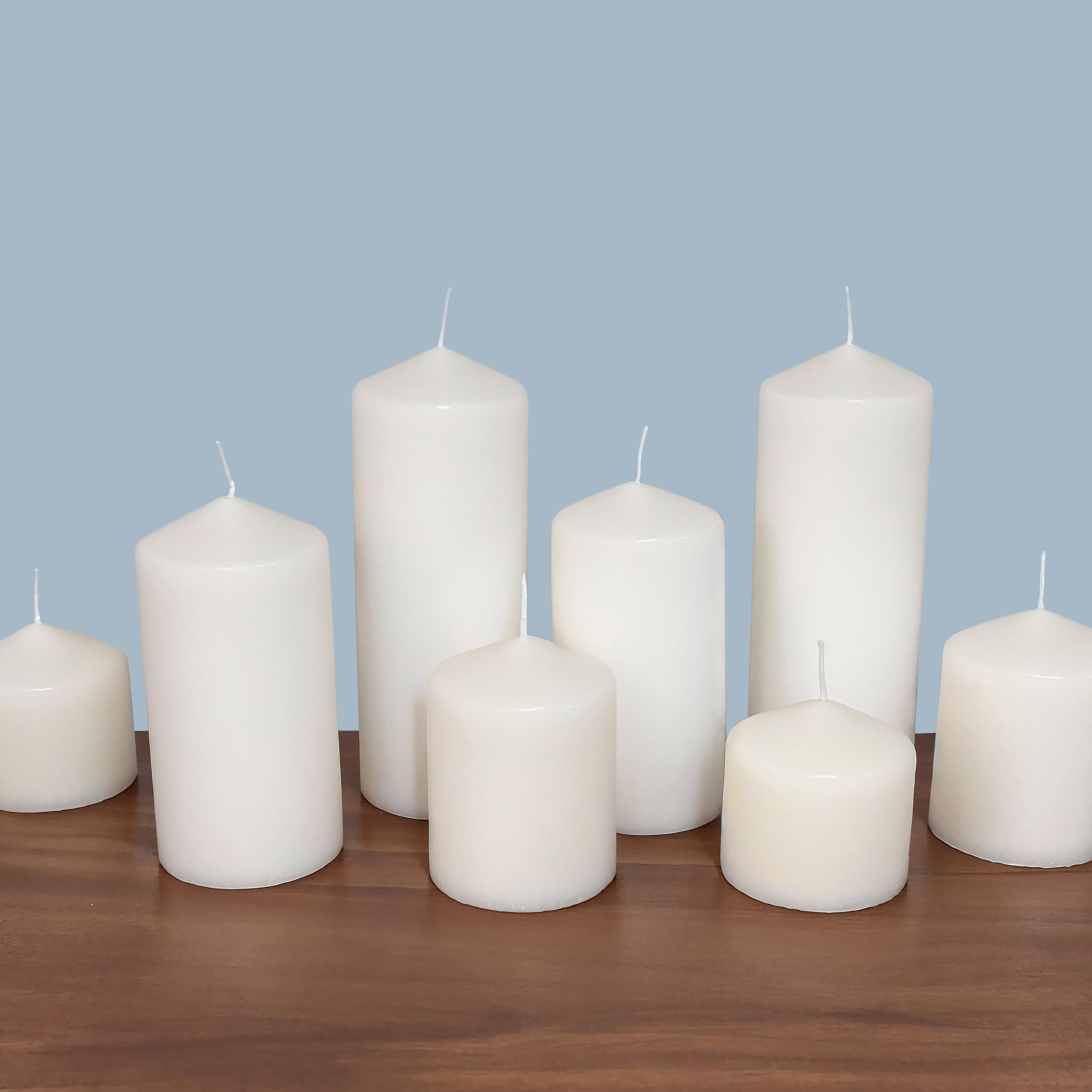 Stonebriar 6 Count Tall 3 x 6 Inch 65 Hour Long Burning Unscented White Wax Pillar Candles | Amazon (US)