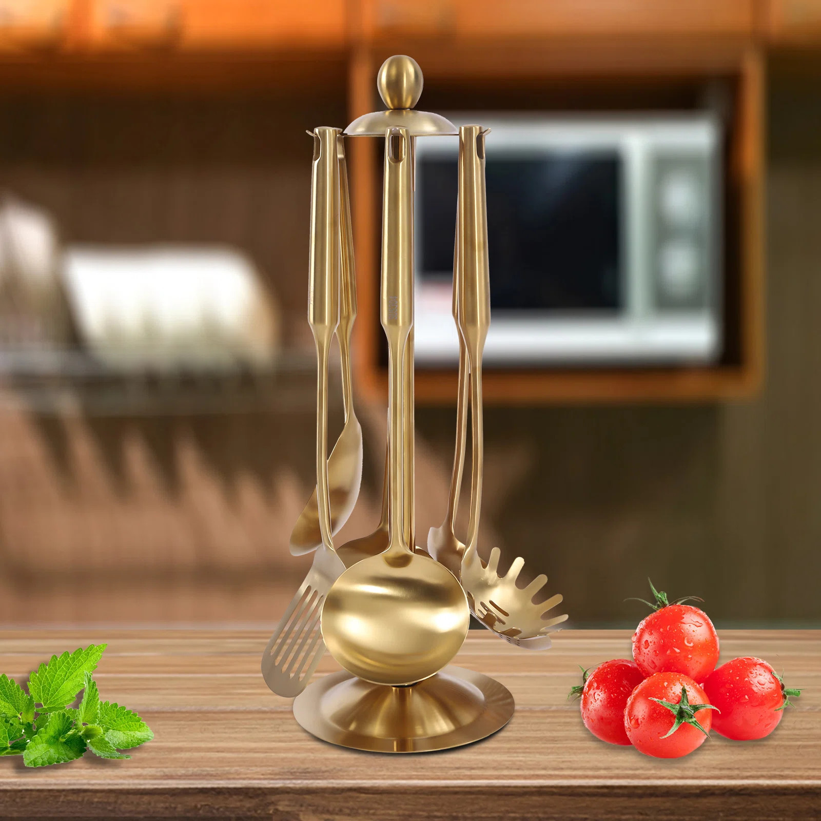 DALELEE 7-Piece Stainless Steel Kitchen Cooking  Utensil Set with Holder & Reviews | Wayfair | Wayfair North America