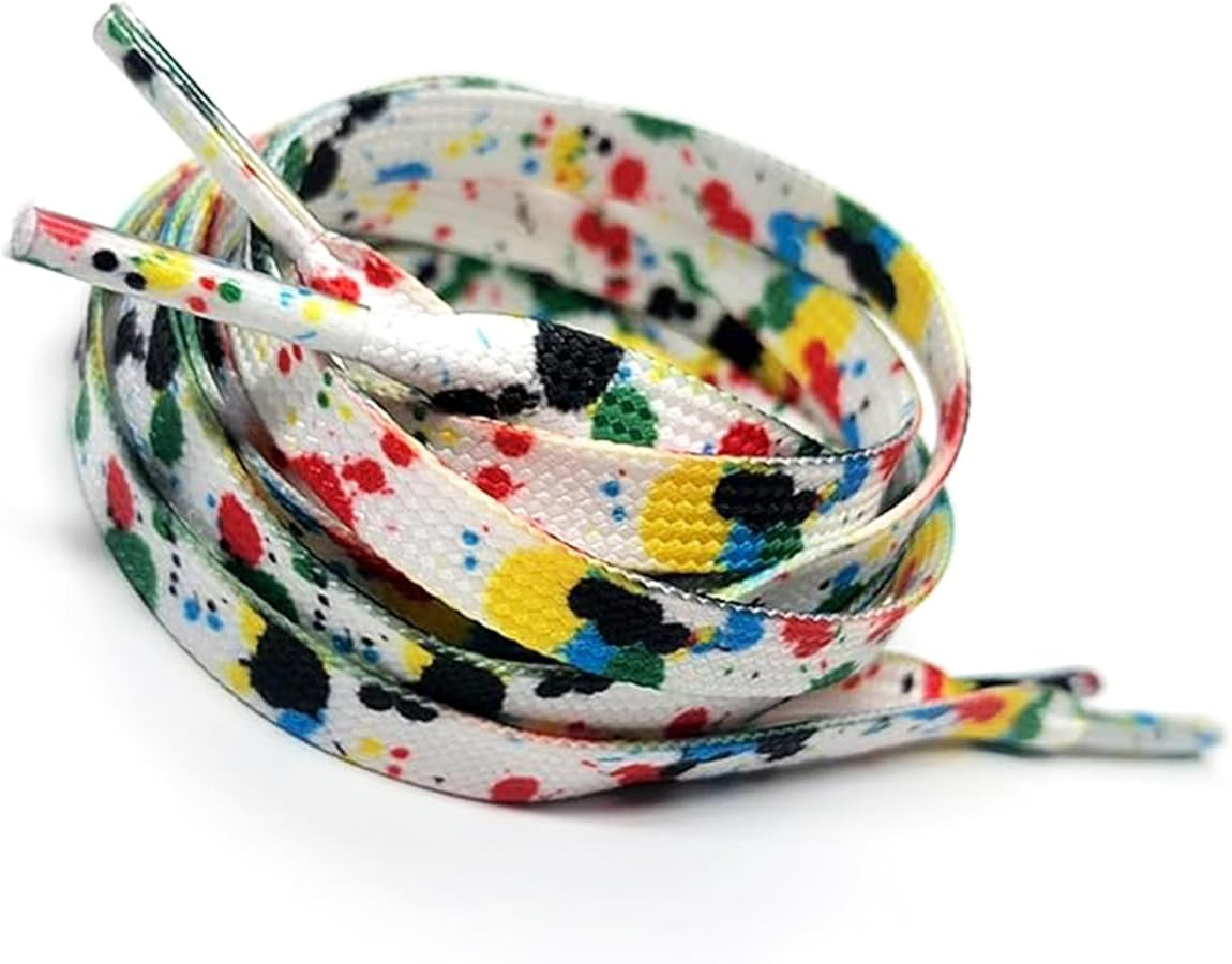 BGXW Thin Flat Leopard Cow Print Shoelaces Camouflage Shoe Laces Shoestring 1 Pair 47 Inch | Amazon (US)